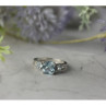 925 Sterling Silver Blue and Colorless Spinel Ring Size 6.5