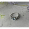 925 Sterling Silver Blue and Colorless Spinel Ring Size 6.5