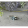 925 Sterling Silver Blue and Colorless Spinel Ring Size 6.5