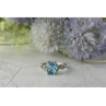 925 Sterling Silver Blue Topaz and Quartz Ring Size 7