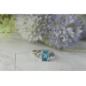 925 Sterling Silver Blue Topaz and Quartz Ring Size 7