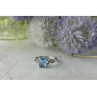 925 Sterling Silver Blue Topaz and Quartz Ring Size 7