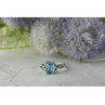 925 Sterling Silver Blue Topaz and Quartz Ring Size 7