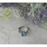 925 Sterling Silver Blue Topaz and Quartz Ring Size 7