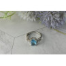 925 Sterling Silver Blue Topaz and Quartz Ring Size 7