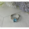 925 Sterling Silver Blue Topaz and Quartz Ring Size 7