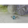 925 Sterling Silver Blue Topaz and Quartz Ring Size 7