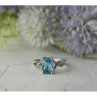 925 Sterling Silver Blue Topaz and Quartz Ring Size 7