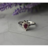 925 Sterling Silver Pink Spinel and CZ Ring Size 8