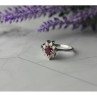 925 Sterling Silver Pink Spinel and CZ Ring Size 8