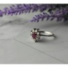 925 Sterling Silver Pink Spinel and CZ Ring Size 8