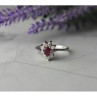 925 Sterling Silver Pink Spinel and CZ Ring Size 8