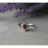 925 Sterling Silver Pink Spinel and CZ Ring Size 8