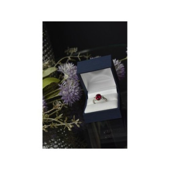 925 Sterling Silver Pink Topaz and CZ Ring Size 6.5