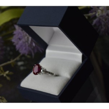 925 Sterling Silver Pink Topaz and CZ Ring Size 6.5
