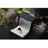 925 Sterling Silver Pink Topaz and CZ Ring Size 6.5