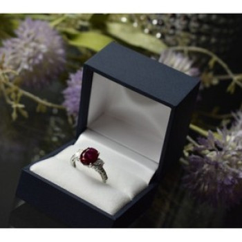 925 Sterling Silver Pink Topaz and CZ Ring Size 6.5