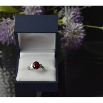 925 Sterling Silver Pink Topaz and CZ Ring Size 6.5