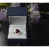 925 Sterling Silver Pink Topaz and CZ Ring Size 6.5