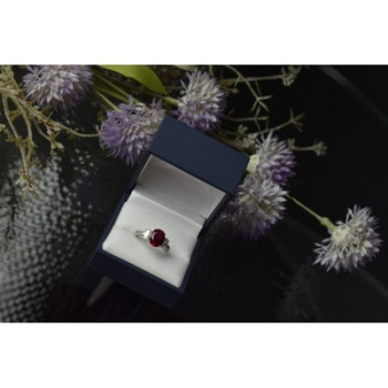 925 Sterling Silver Pink Topaz and CZ Ring Size 6.5