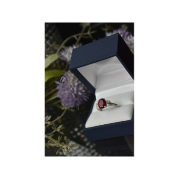 925 Sterling Silver Pink Topaz and CZ Ring Size 6.5