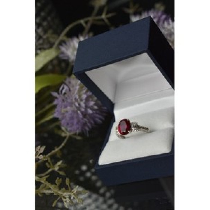 925 Sterling Silver Pink Topaz and CZ Ring Size 6.5