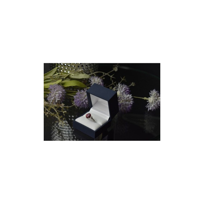 925 Sterling Silver Pink Topaz and CZ Ring Size 6.5