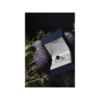 925 Sterling Silver Pink Topaz and CZ Ring Size 6.5