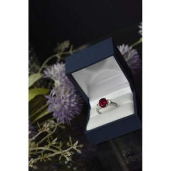 925 Sterling Silver Pink Topaz and CZ Ring Size 6.5