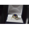 925 Sterling Silver Gold Plated Blue Alpanite, Turquoise & CZ Ring Size 8