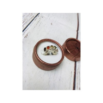 925 Sterling Silver Multi Gemstones Ring Size 8.5