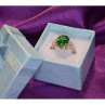 925 Sterling Silver Emerald & CZ Ring Size 6.5