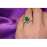 925 Sterling Silver Emerald & CZ Ring Size 6.5
