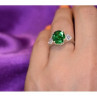 925 Sterling Silver Emerald & CZ Ring Size 6.5