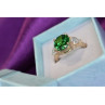 925 Sterling Silver Emerald & CZ Ring Size 6.5