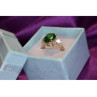 925 Sterling Silver Emerald & CZ Ring Size 6.5