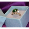 925 Sterling Silver Emerald & CZ Ring Size 6.5