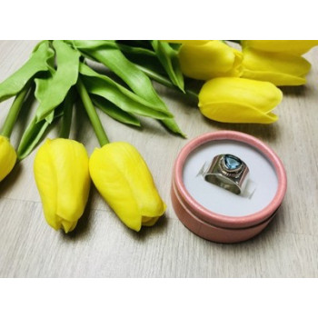 925 Sterling Silver Blue CZ Ring Size 6.5