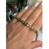 925 Sterling Silver Gold Plated Peridot & Beryl Bracelet Size 7.5