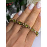 925 Sterling Silver Gold Plated Peridot & Beryl Bracelet Size 7.5