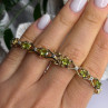 925 Sterling Silver Gold Plated Peridot & Beryl Bracelet Size 7.5