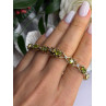 925 Sterling Silver Gold Plated Peridot & Beryl Bracelet Size 7.5