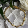 925 Sterling Silver Gold Plated Peridot & Beryl Bracelet Size 7.5