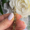 925 Sterling Silver Gold Plated Peridot & Beryl Bracelet Size 7.5