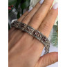 925 Sterling Silver Garnet & Beryl Flowers Bracelet Size 7