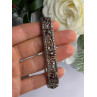 925 Sterling Silver Garnet & Beryl Flowers Bracelet Size 7