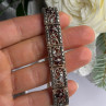 925 Sterling Silver Garnet & Beryl Flowers Bracelet Size 7