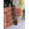 925 Sterling Silver Garnet & Beryl Flowers Bracelet Size 7