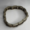 925 Sterling Silver Garnet & Beryl Flowers Bracelet Size 7