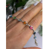 Italy Milor 925 Sterling Silver Multi Color Crystals Bracelet Size 7.5